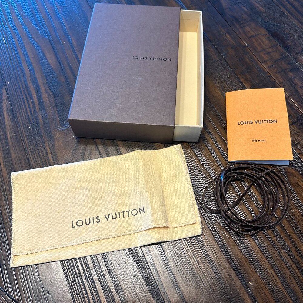 LV Wallet Sized Box with dust bag and tie